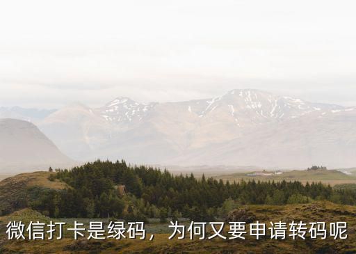 微信打卡是绿码，为何又要申请转码呢
