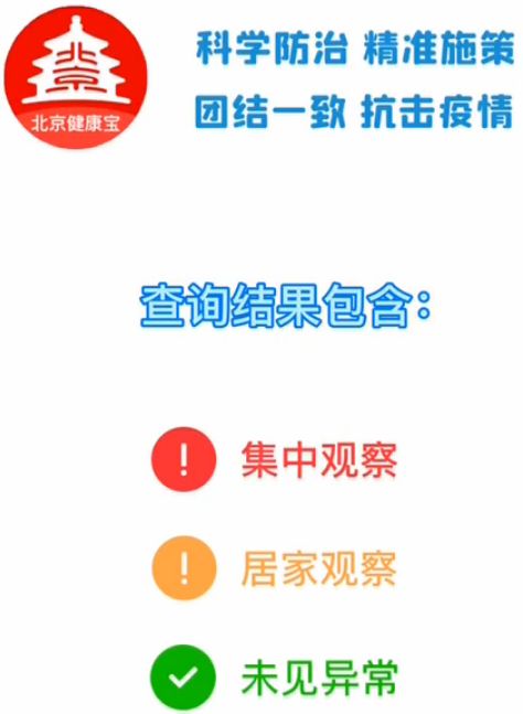 北京健康宝查询健康状态具体规则