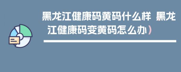 黑龙江健康码黄码什么样（黑龙江健康码变黄码怎么办）