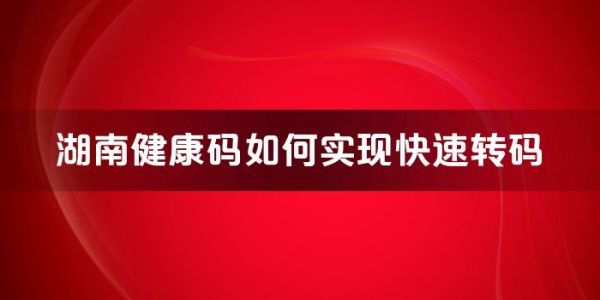 湖南健康碼如何實現(xiàn)快速轉(zhuǎn)碼