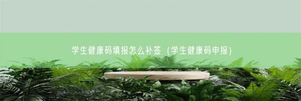 学生健康码填报怎么补签（学生健康码申报）(图1)