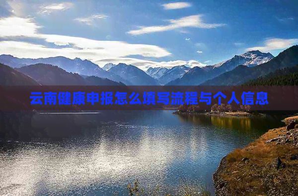 云南健康申报怎么填写流程与个人信息