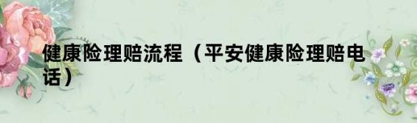 健康險(xiǎn)理賠流程（平安健康險(xiǎn)理賠電話）