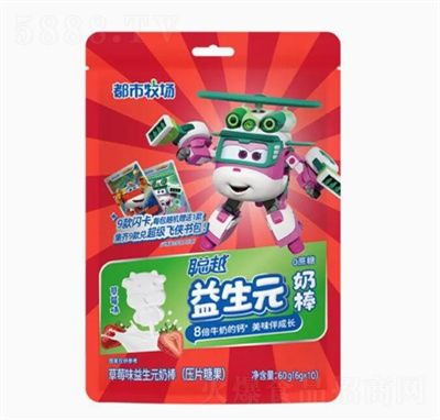 都市牧場高鈣牛奶棒兒童奶棒健康奶片壓片糖果牛奶棒寶寶零食草莓味