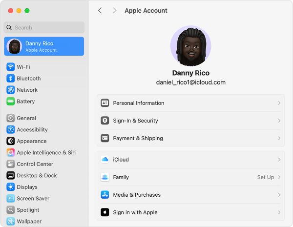 macOS 屏幕上显示了“家人共享”的设置步骤。