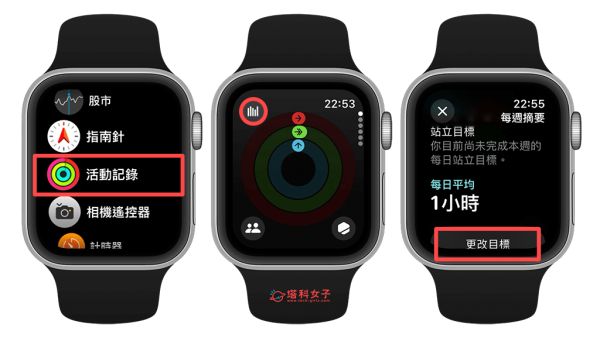 更改Apple Watch活动纪录的站立目标