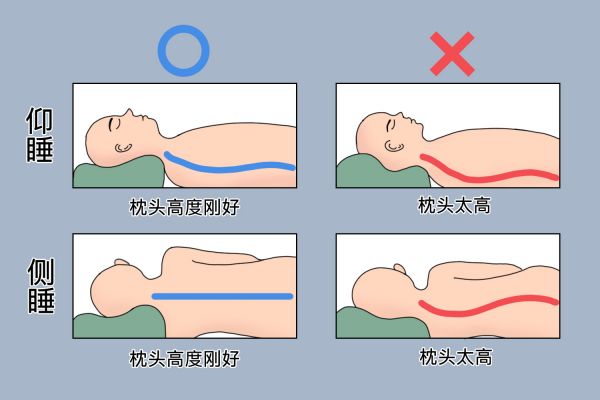 睡覺(jué)時(shí)枕頭的正確位置圖