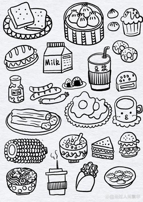 兒童畫食物