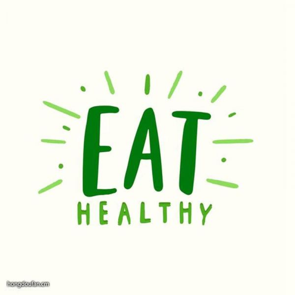 5張綠色飲食健康地球卡通兒童簡筆畫！Eat Healthy!-紅豆飯小學(xué)生簡筆畫大全