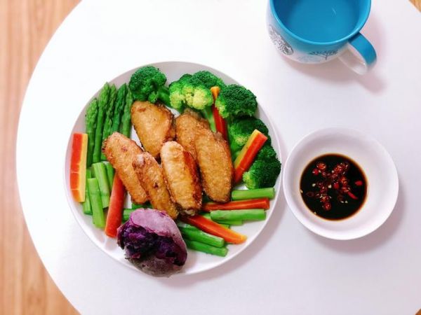 低脂健康餐（煎雞翅）的做法