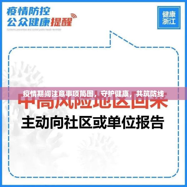 疫情期间注意事项简图，守护健康，共筑防线