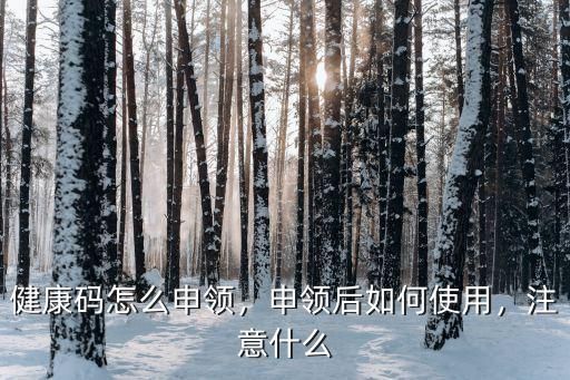 健康碼怎么申領(lǐng)，申領(lǐng)后如何使用，注意什么