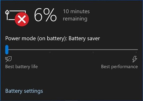 Windows 電池狀態(tài) 6%