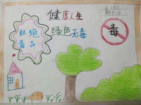 綠色青春健康無毒手抄報 綠色青春健康無毒手抄報簡單