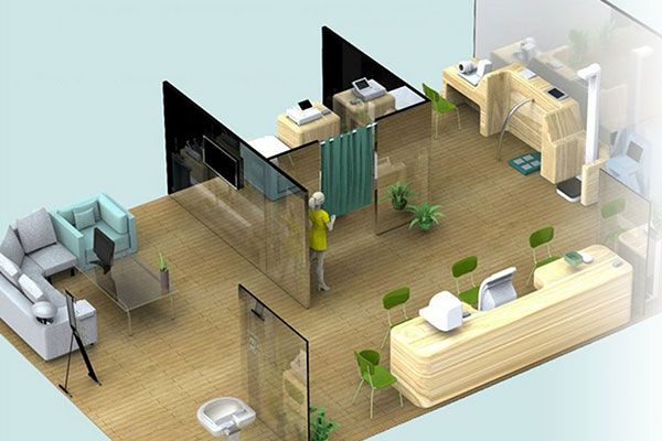健康小屋為居民做健康指導(dǎo)