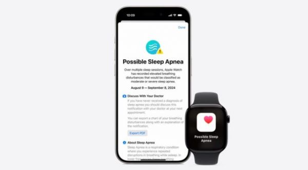 來自 iPhoneIslam.com 的消息顯示，智能手機和 Apple Watch 屏幕上會顯示一條通知，表明已檢測到睡眠呼吸暫停，建議咨詢醫(yī)生。
