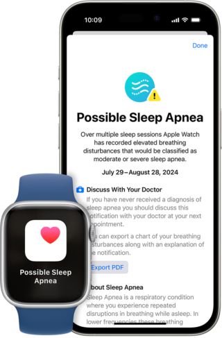 在 iPhoneIslam.com 上，智能手機和 Apple Watch 會顯示有關(guān)可能出現(xiàn)睡眠呼吸暫停的通知，建議咨詢醫(yī)生，并提供導(dǎo)出數(shù)據(jù)以供進一步分析的選項。