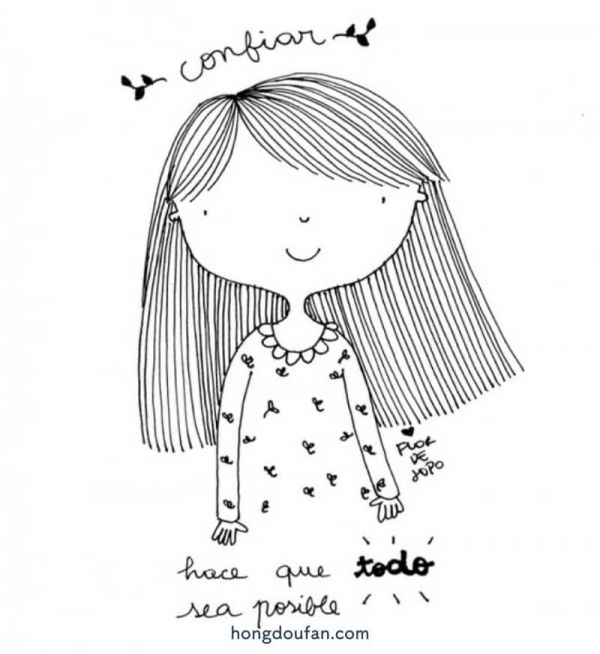 微笑日~谢谢啊大笑脸妹妹简笔画大全-红豆饭小学生简笔画大全