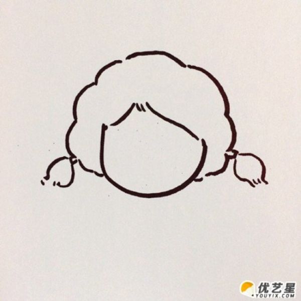 活潑開朗的小女孩怎么畫 笑容的女生簡筆畫畫法 可愛小學女生卡通畫手繪教程_www.youyix.com