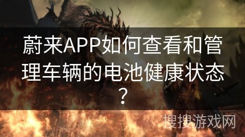 蔚來APP如何查看和管理車輛的電池健康狀態(tài)？