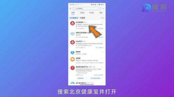 支付寶里搜索北京健康寶