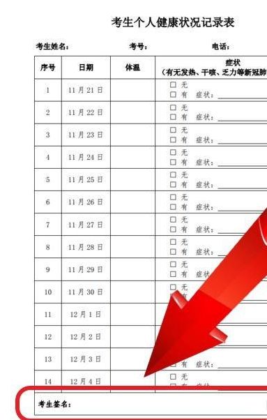 高考,健康,監(jiān)測(cè),怎么,填 ,申報(bào)表,填寫,方法