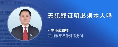 無(wú)犯罪證明必須本人嗎
