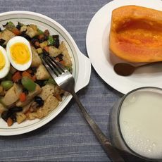 少油健康早餐---孜然雜蔬饅頭丁