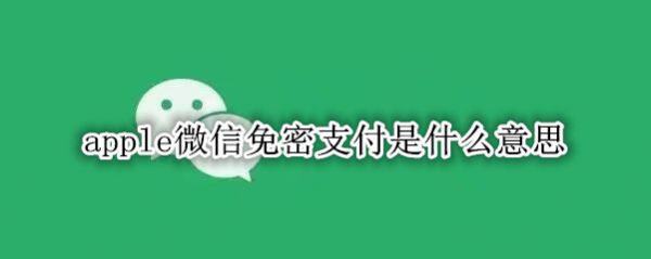 apple微信免密支付是什么意思