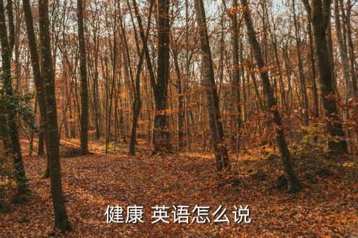 健康 英語怎么說