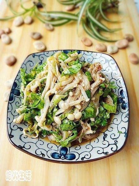 生菜拌金针菇的做法 生菜拌金针菇怎么做