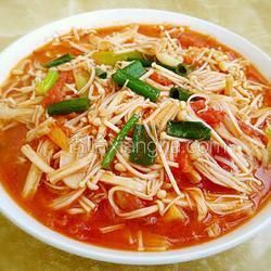 西紅柿炒金針菇的做法[圖]