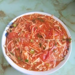 西紅柿炒金針菇（下飯必備）的做法[圖]