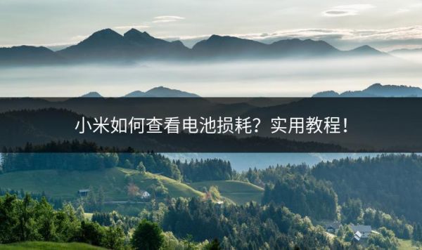 小米如何查看电池损耗？实用教程！