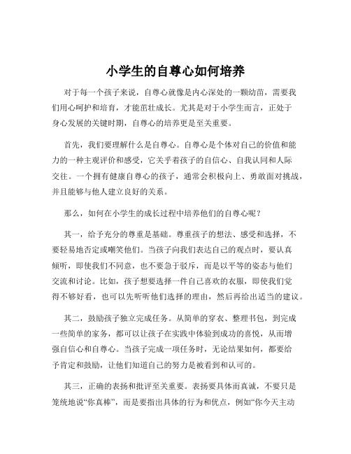 小學(xué)生的自尊心如何培養(yǎng)