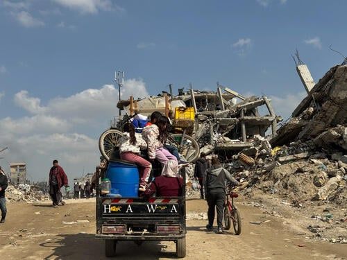 Displaced Palestinian family