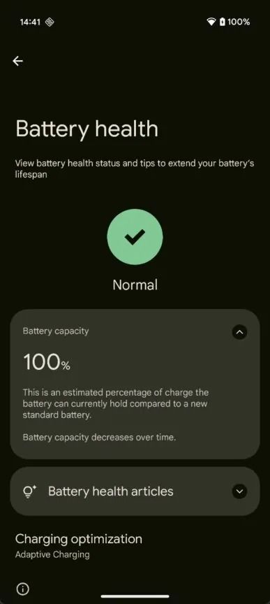 The Android Battery Health menu is located under the Battery tab in the Settings app. (Image source: Android Authority)