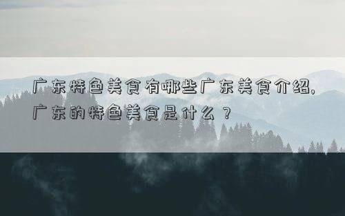 廣東特色美食有哪些廣東美食介紹,廣東的特色美食是什么？