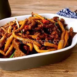牛肉丝炒茶树菇的做法[图]
