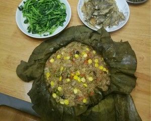 美味的荷叶饭的做法步骤 第7步