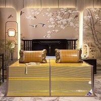 夏季涼席碳化竹席雙面可折疊竹涼席家用涼席學(xué)生宿舍藤席草席信 精品木紋席-k 0.9m床-單涼席 90cm*190cm
