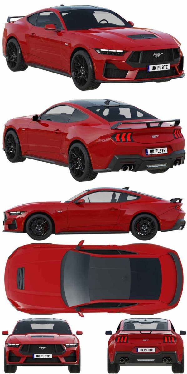 2023福特Ford Mustang GT跑车 汽车3D模型（OBJ）插图