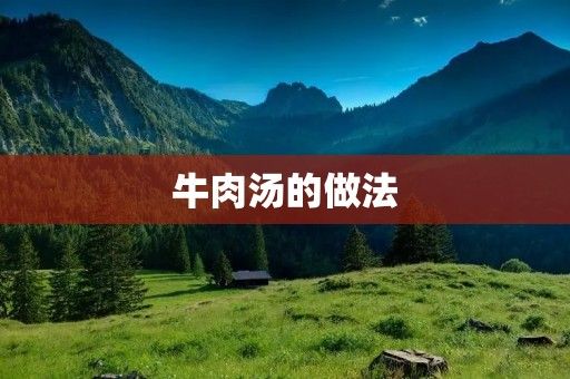 牛肉汤的做法：浓郁鲜美的滋味