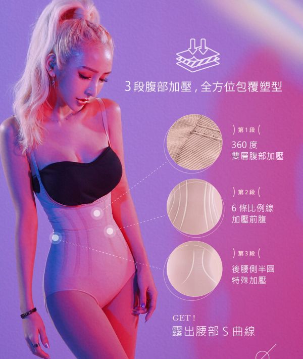 小妖褲3段腹部加壓，全方位包覆塑型