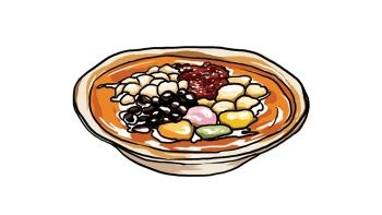 一碗健康的傳統(tǒng)中式甜品清湯，由白果、蓮子、龍眼、紅棗和白木耳等食材烹制而成。