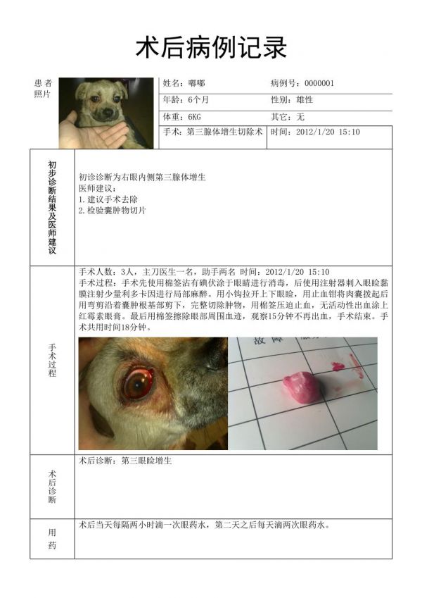 術(shù)后病例記錄.doc_第1頁