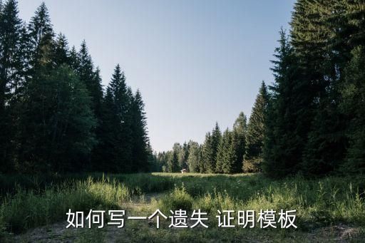 如何寫一個遺失 證明模板