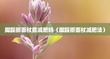腳踩搟面杖能減肥嗎（腳踩搟面杖減肥法）