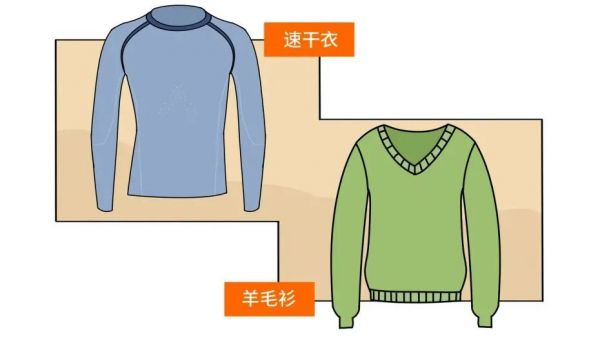 羊絨衫和速干衣