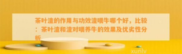 茶葉渣的作用與功效渣喂牛哪個好，比較：茶葉渣和渣對喂養(yǎng)牛的效果及優(yōu)劣性分析